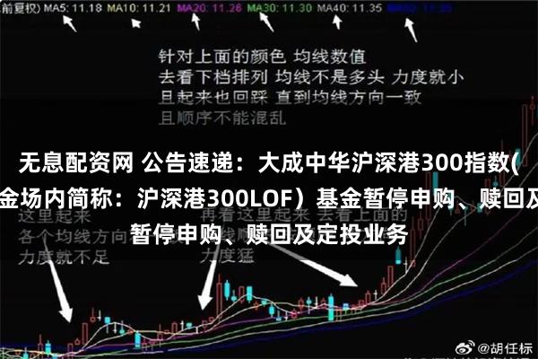 无息配资网 公告速递：大成中华沪深港300指数(LOF)（基金场内简称：沪深港300LOF）基金暂停申购、赎回及定投业务